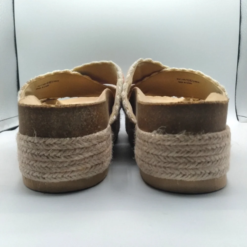 Dirty Laundry Cream Crochet Platform Slide Sandals with Multicolor Accents